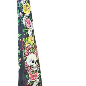 Ed Hardy Black Tie with Red and Green Accents